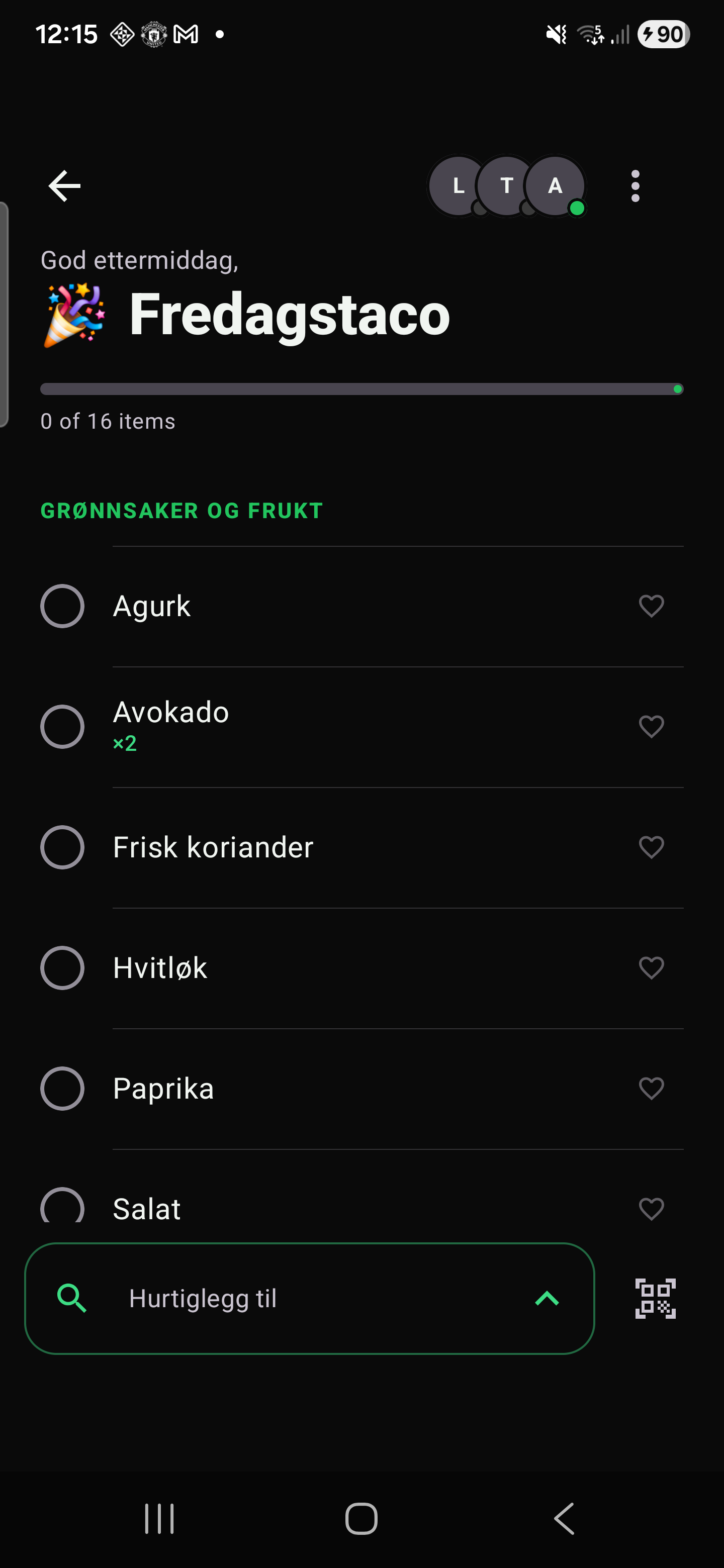 Del liste med familien